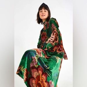 Farm Rio Artisanal Floral Velvet Skirt